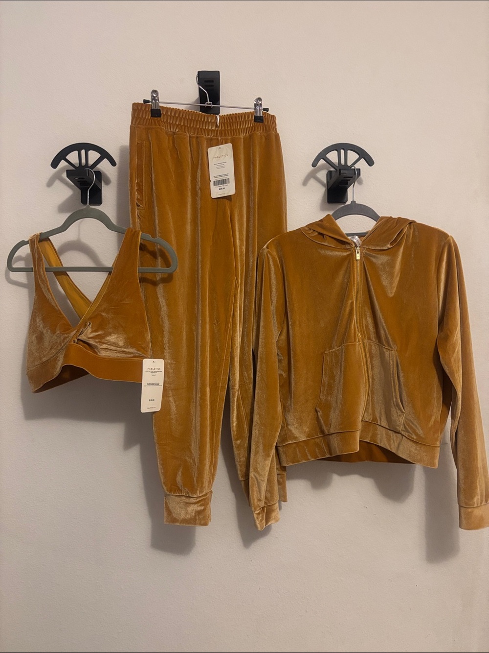 Velour 3-Piece Fabletics Set - gold